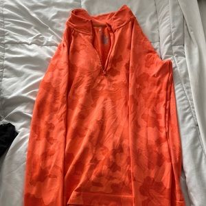 Orange Camo  Therma Fit 1/4 zip shirt